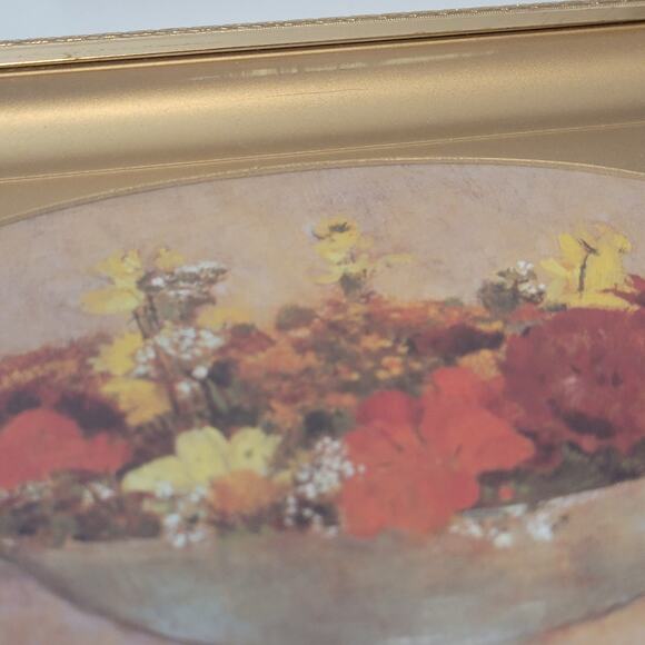 Vintage Gold Toned Frame Art Optional Oval Deep Insert 8x6in Wall Hanging Shelf - Picture 11 of 16